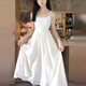 
Yu Shang Zhenpin White suspender dress Women's spring and summer long skirt wearing inner wear beach and beach pure temperament vest base White dress [ M ]