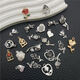 
DIY jewelry accessories rose flower oil drop oil alloy earring bracelet necklace keychain pendant pendant manufacturer 1 black rose 20x30mm-4g-16852