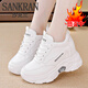 Shaklan Leather-Feel-Feels White Shoes Женская обувь 2025 Весна и осень-популярная летняя универсальная повседневная обувь.