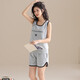 Montagut Vest Hosenders Shorts Anzug für Frauen im Sommer neue süße studentische home dünne lässige und modische zweiteilige Set W6169# One Size M M.