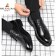 Espantapájaros (mexicano) Ligero de lujo Autumn and Winter Men's Shoes for Business Formal Leather Shoes más Velvet Highen Traje Casual Sure