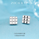 Zokai platinum earrings PT950 geometric square earrings simple and versatile birthday gift about 1.51g E03610