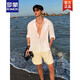 ROMON white Henry collar linen shirt men's summer and autumn old money style high-end sun protection shirt casual vacation style jacket black upgrade 90 buyers choose M 105120Jin Jin equals 0.5 kg