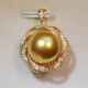 An Xuan South Sea Pearl Pendant Zhencai Seawater Rich Gold Necklace Mother-of-pearl True Round Silver Lock Turning Streamer Chain 14-14mm