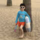 Boys' swimsuit 2025 new children's summer split swimsuit sun protection quick-drying swimsuit surfing suit seaside vacation kitten surfing swimsuit 100 cm