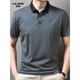 
Lilang men's lapel short-sleeved T-shirt summer striped young and middle-aged business casual POLO shirt ice-sensing breathable top Navy blue 13691 S 165