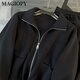 Magiopy International Luxury High-End Brand Осень Новый Cool Style Casual Sports Set Women's Hong Kong Style Black Jacket Top Black S (100Jin [Jin равняется 0,5 кг])