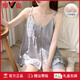 
Yalu gentle wind pajamas for women in summer suspender cloud cotton thin sweet mist blue with chest pad student home clothing set 9904 apricot color [with chest pad removable] XL [recommended weight 110-125 Jin [Jin equals 0.5 kg]]