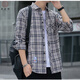 Miao Youke Crood Casual Froote Men's Spring и осенью рубашки с длинными рукавами корейская ретро-ретро, ​​летняя тонкая куртка K12111 Желтый синий 2xl 145-160jin [Jin равняется 0,5 кг]
