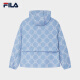 FILA 斐乐官方女士梭织外套2025夏新款休闲舒适满印防晒连帽上衣 满印一-ZA L 170/88A/L