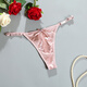Thongs for women, unisex, European and American style, mature Thongs, Thongs, seamless underwear, cute bow, thin, bright pink L