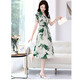 Vestido de seda de marca de alta gama OLJ para mujeres 2025 Summer Nuevo temperamento elegante y de moda Falda de encaje de seda de seda verde M