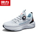 Chaussures masculines guerrières Mesh d'été Houstable Chaussures de sport pour hommes Chaussures de papa décontractées chaussures de course M076C gris / bleu 42