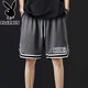 Playboy (PLAYBOY) ice silk sports vest shorts suit for men summer running and fitness large size quick-drying sleeveless vest basketball loose CHINA vest gray + shorts black 2 pieces collection XL Recommended 115-130Jin [Jin equals 0.5 kg]
