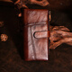 Master Lu Genuine Leather Men's Ballet 2025 NUEVA bolso de tarjeta larga Bolsa de certificado de gran capacidad integrada para dar regalos de papá Color marrón práctico 18 Tarjetas