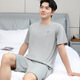 
TTPMER pajamas for men's summer cotton short-sleeved plus size thin loose Chinese youth casual home clothing suit can be worn outside 9928 [H series men's short-sleeved shorts suit] 175 L [recommended 100-130 Jin [Jin equals 0.5 kg]]