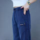 Sieben Wolf Casual Hosen für Frühlings- und Sommer -Herrenhosen lose geradlinige Hosen 2025 New Tens Laised Stretch Herren Jeans 833 Denim Blue [Model] Regular M.