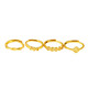 Japanese and Korean fashion women's style four-line open women's ring factory direct sales imitation gold fashion women's gold-plated small ring copper coin opening adjustable