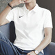 耐克（NIKE）男装运动套装夏新款健身商务简约polo衫短袖T恤长裤宽松训练裤 白/黑快干套装 两件 M/170【建议体重110-130斤】