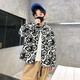 Xin Youyu Street Style Cool Style 2025 Spring and Autumn New Fashion Shirt Personalized Panda Print Pattern Casual Shirt Black 150