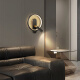 Huayi Luz de pared Fondo Corredor de la pared Sala de estar Bedside Bunds Bedside Light Control de voz LED Nordic Luz inteligente YS854 Negro 20 cm Luz de tres colores