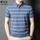
CEO Yageol Mulberry Silk Short Sleeve T-shirt for Men 2025 Summer New Striped Lapel Middle-aged Daddy Outfit Polo Shirt for Men 826 Green M 165 [Suggested 100-125Jin [Jin equals 0.5 kg]]