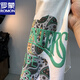 Romon 2025 new loose bear letter printing round neck short-sleeved T-shirt for men slim cotton half-sleeved white 5 JSW9923 M suitable for 90-108Jin [Jin equals 0.5 kg]
