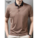 
Lilang men's lapel short-sleeved T-shirt summer striped young and middle-aged business casual POLO shirt ice-sensing breathable top Navy blue 13691 S 165