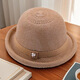 Woodpecker Thin Knitted Basin Hat Women's Fashion Versatile Hollow Top Hat Sun Hat Sun Protection Hat Leather Pink M (56-58cm)
