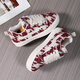 LIGHTNING X STORM Picasso paintings jointly created by Lightning men and women's shoes Revenge Storm Little Fragrance Bread Shoes Heightening Couple Skateboard Shoes D6227 Cherry Red 44