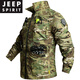 JEEP SPIRIT camouflage suit quick-drying suit men's summer thin style thin grid wear-resistant breathable work clothes for work outdoor work 723 summer [black camouflage] suit (button style) 185/3XL [160-180Jin [Jin equals 0.5 kg]]