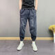 Wear-resistente High-End-High-End-Harem-Jeans-Herren Frühling und Herbststil Trendy vielseitig vielseitig losen, schlanker Fuß Hose kleine Füße Herrenhosen Schwarz L.