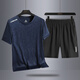 
Woodpecker Father's Day Gift Men's Ice Silk Sports Set 2025 New Summer Thin Quick Dry Dad Running Summer Clothes 16803 Set Black [T-shirt + Shorts] M 80-105Jin [Jin equals 0.5 kg]