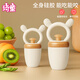 Qitong RARE BABY baby chewing and eating fruit artifact baby fruit and vegetable chewing bag chewing and playing fruit food supplement silicone teether L 0-18 months silicone pusher + mud scraper 1 box