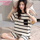 
Modal pure cotton pajamas for women for summer shorts shorts thin cartoon large size 200 Jin [Jin equals 0.5 kg] Women can wear home clothes suits 694 Kapibala 2XL [130-155 Jin [Jin equals 0.5 kg]]