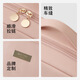 Ershanji portable large-capacity portable makeup brush storage bag high-end travel toiletry bag high-end cosmetic bag flip-top wooden peach color cosmetic bag
