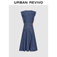 UR2025 Été Nouveau femme rétro Robe de jean sans manches à volants à volants UWG850113