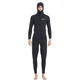 Pauline Pesery winter swimsuit cold-proof gelcoat 3MM hooded wetsuit one-piece thickened swimming long-sleeved surfing wetsuit black hooded wetsuit + diving socks 2XL