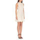 MSGM women's sleeveless dress with white cotton material round collar rear zipper solid color slim fit evening dress white one size 40