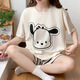 PAJAMAS XUSHANSI POUR LES FEMMES EN SUMBRE SUMPRE CARIRE À LORS À LOBLE CHIM SUMBRE SUMBRE SUMBRE Le style mignon peut être porté à l'extérieur de la maison 679 Green Dinosaur M suggère 80-90jin [Jin est égal à 0,5 kg]