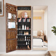 Miroir de vinaigrette à bois massif kingyee armoire de rangement de rangement mural miroir en plein air du miroir de maquillage de maquillage miroir 6198 [version épaissie] 6201 White + batterie à trois couleurs Lumière intérieure 1 standard
