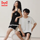 Chat man (miiow) 2 ensembles de couples pyjamas coton pur coton féminin surestime les médisseurs de nuit sexy hommes manches courtes shorts à domicile ydx-9902 # m femmes + hommes l