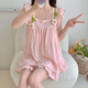 S.SOFEA夏季带胸垫睡衣甜美可爱少女家居服广州十三行 hds-9930#紫色 185 XXL