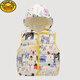 G.DUCKKIDS children's down cotton vest autumn and winter new style small and medium-sized children's floral hooded vest male and female baby warm vest jacket blue bear 120 height 110-115cm age 5-6 years old