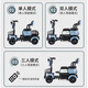 Feige four-wheel electric car for the elderly to pick up and drop off children, the elderly and disabled battery car, compact anti-rollover electromagnetic brake, 800W60v24A5 black gold battery, about 110 miles