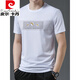 
Pierre cardin light luxury summer new ice silk short-sleeved T-shirt for young and middle-aged men round neck print trendy thin top half sleeve black 733 M 165 [recommended 100-120 Jin [Jin equals 0.5 kg]]
