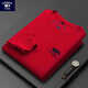 Karen Whale 320G reines Baumwoll-Sweatshirt Herren zehntausend Nadel bestickt mit langärmeligem T-Shirt runden Hals mittleren Alters und junger Mann 6628-Gelb Einer Größe 58
