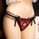 Lace transvestite cross-dressing men's jj hole underwear, no need to take off in bed, rear opening women's thong, watermelon red jj hole style