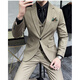
CEO Yageor 2025 Spring Haute Clothing Suit Men's Official Sex Business Professional Forum British Dress Set Dark Gray#(Suit + Vest + Trousers) XL