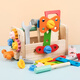 
Shantoulin Village Children's Repair Tool Box Toys Simulation Disassembly and Assembly Woodworking Box Screw Nut Wooden Boy Playing House Folding Tool Box